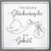 Silberbarren 1oz "Zur Geburt" Gravurbarren quadratisch