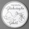 Silbermedaille 1oz "Zur Geburt" Gravurmedaille