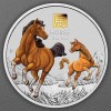 Silbermünze 1kg "Pferd" 2026 (koloriert) Gold Privy Mark – Lunar III (Australien)