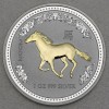 Silbermünze 1oz "2002 Pferd" Lunar I gilded 