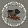 Silbermünze 1oz "Schwein" 2007 (koloriert) Lunar I – Year of the Pig (Australien)