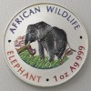 Silbermünze 1oz "Zambia Elefant" 2000 (koloriert) African Wildlife (Sambia)