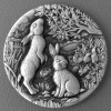 Silbermünze 2oz "2023 Hase" Lunar III (Antiqued) 