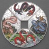 Silbermünze 4x 1oz "Drache 2024 Tuvalu" (Quadrant) Polierte Platte