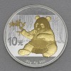 silbermünze, china panda, 30g, 2017, gilded, teilvergoldet