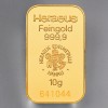 Goldbarren 10g HERAEUS, geprägt 