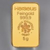 Goldbarren 5g HERAEUS - "Resale" 