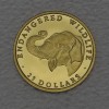 Goldmünze 1/25oz "Cook Island 1990 - Elefant" Endangered Wildlife Serie