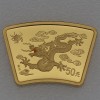 Goldmünze 1/2oz "Drache" 2000 Lunar - Fächerform (China)