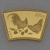Goldmünze 1/2oz "Hahn" 2005 Lunar - Fächerform (China)