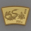 Goldmünze 1/2oz "Schlange" 2001 Lunar - Fächerform (China)