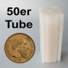 Goldmünze 50x "20 Francs" (Leopold II.),Tube 