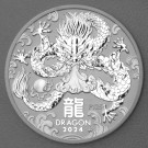 Silbermünze 2oz "Drache" 2024 Lunar III – Year of the Dragon (Australien)