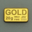 Goldbarren 20g Feingoldbarren (Querformat) 