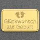 Goldbarren 2,5g Gravur "Zur Geburt" 
