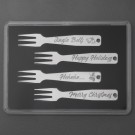 Gourmet-Gabel 4er-Set "Weihnachten" 925er Ag 
