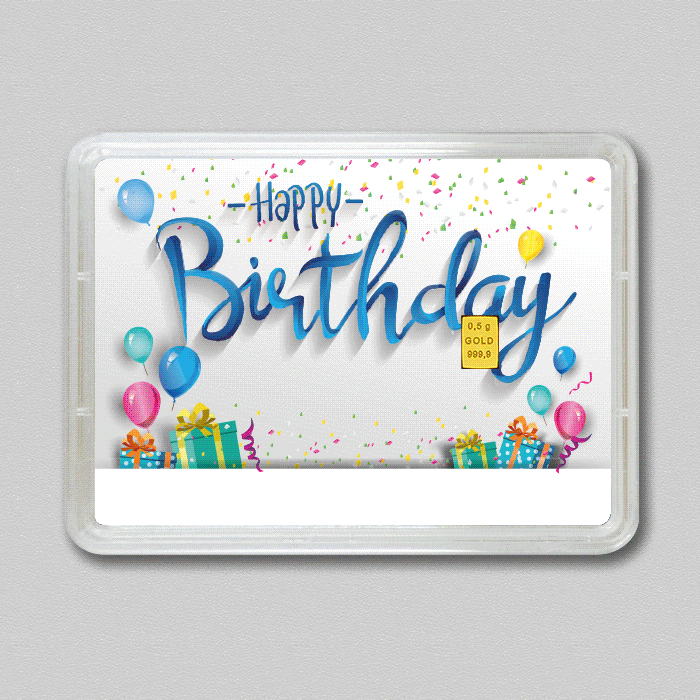 Goldbarren 0,5g "Geburtstag" (Flip) 