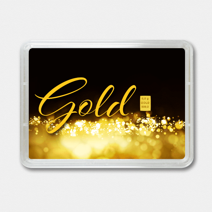 Goldbarren 0,5g "Gold statt Geld" (Flip) 