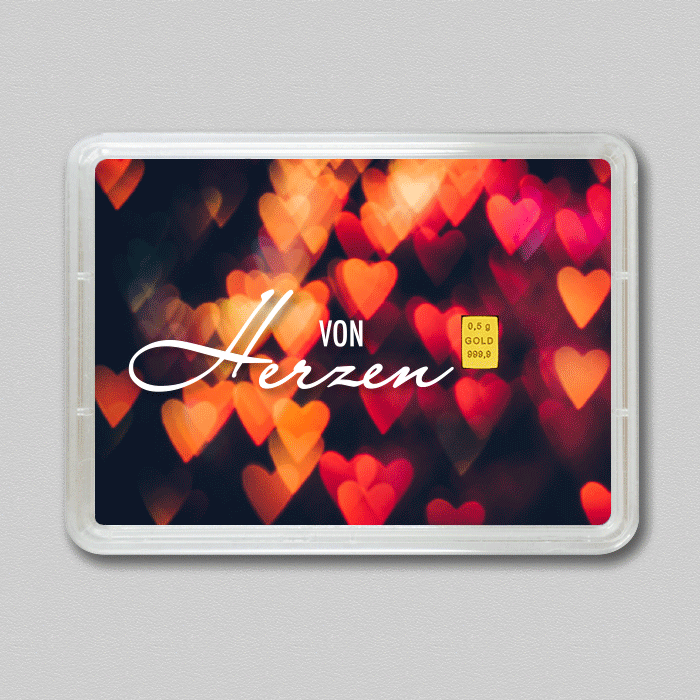 Goldbarren 0,5g "In Liebe" (Flip) 