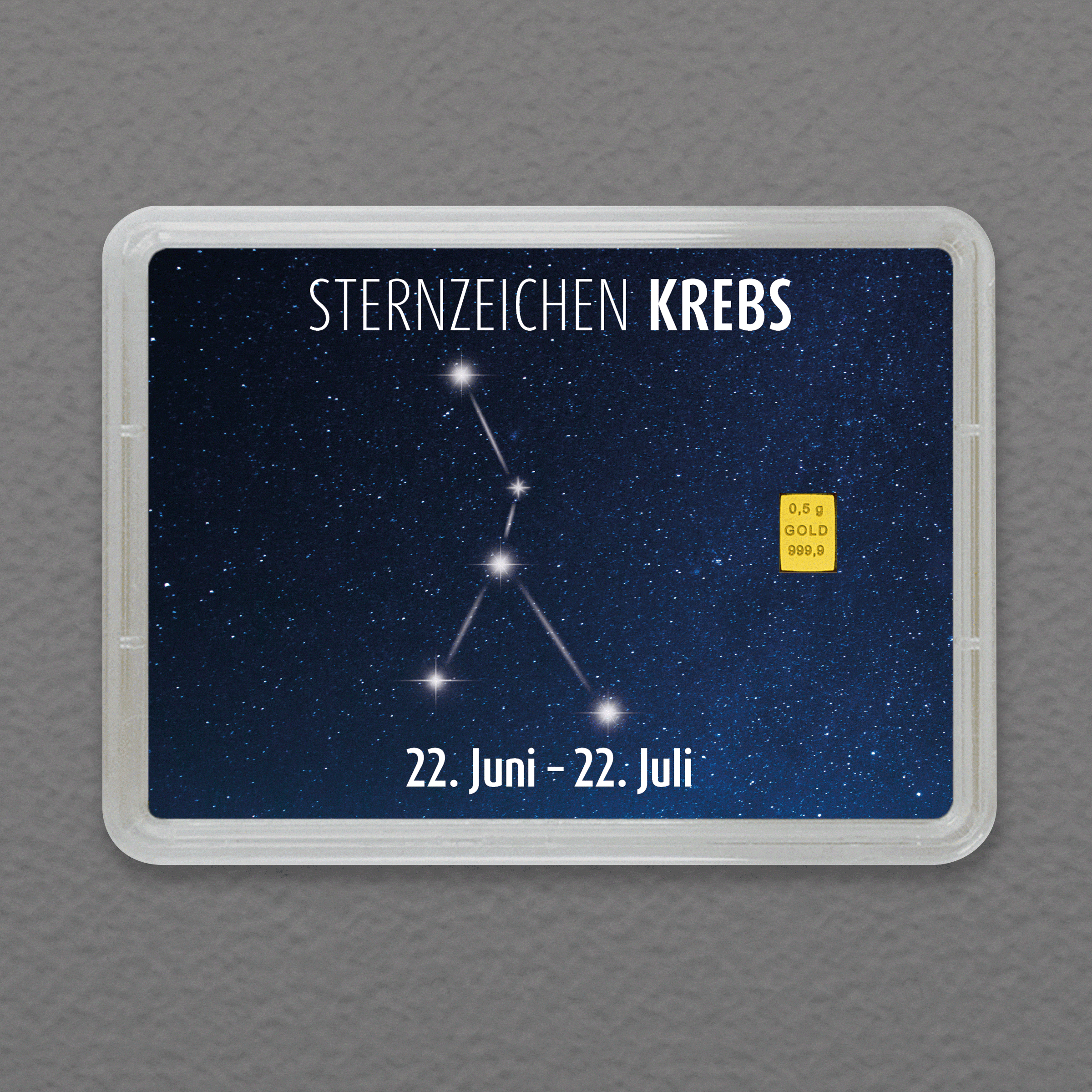 Goldbarren 0,5g "Sternzeichen: Krebs" (Flip) 