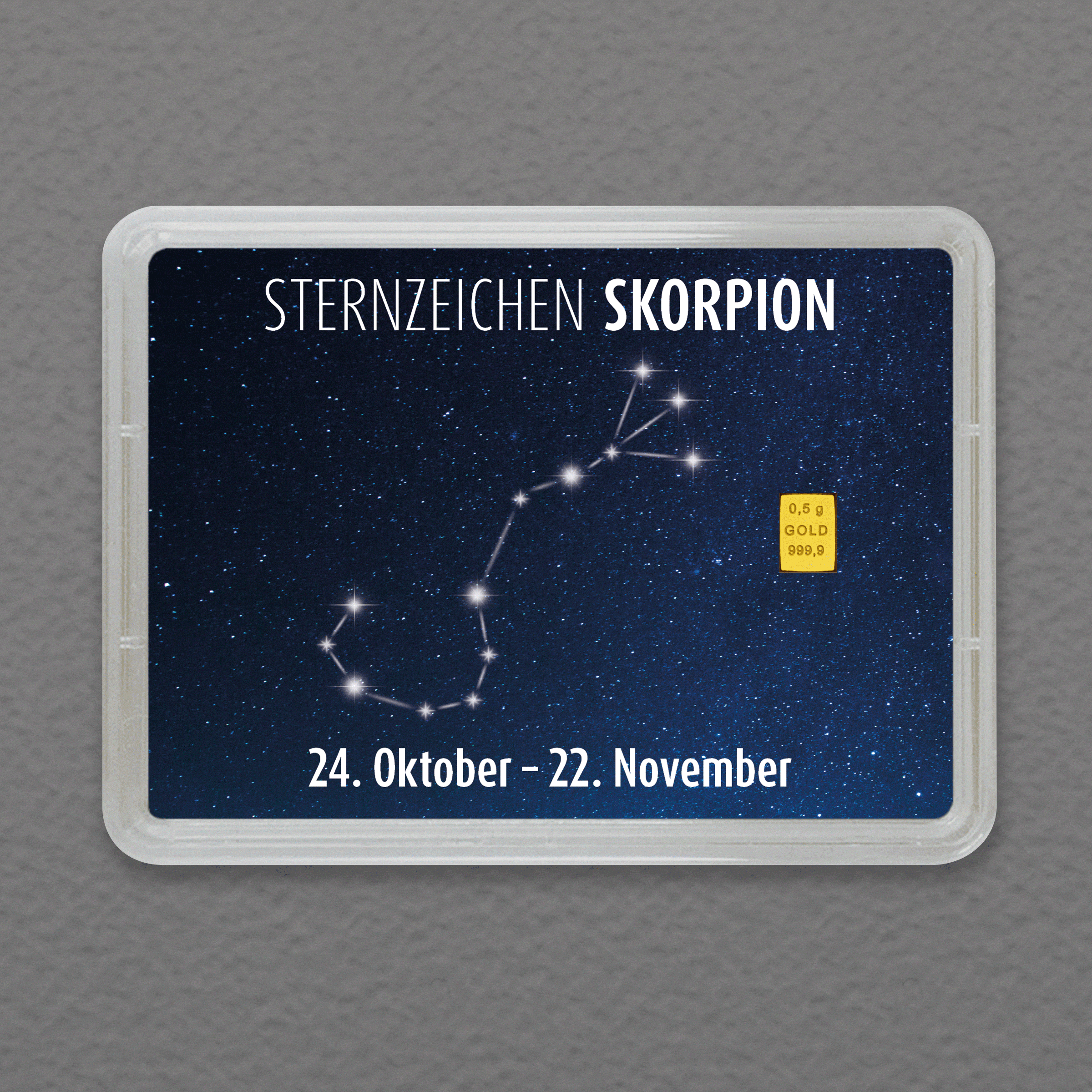 Goldbarren 0,5g "Sternzeichen: Skorpion" (Flip) 