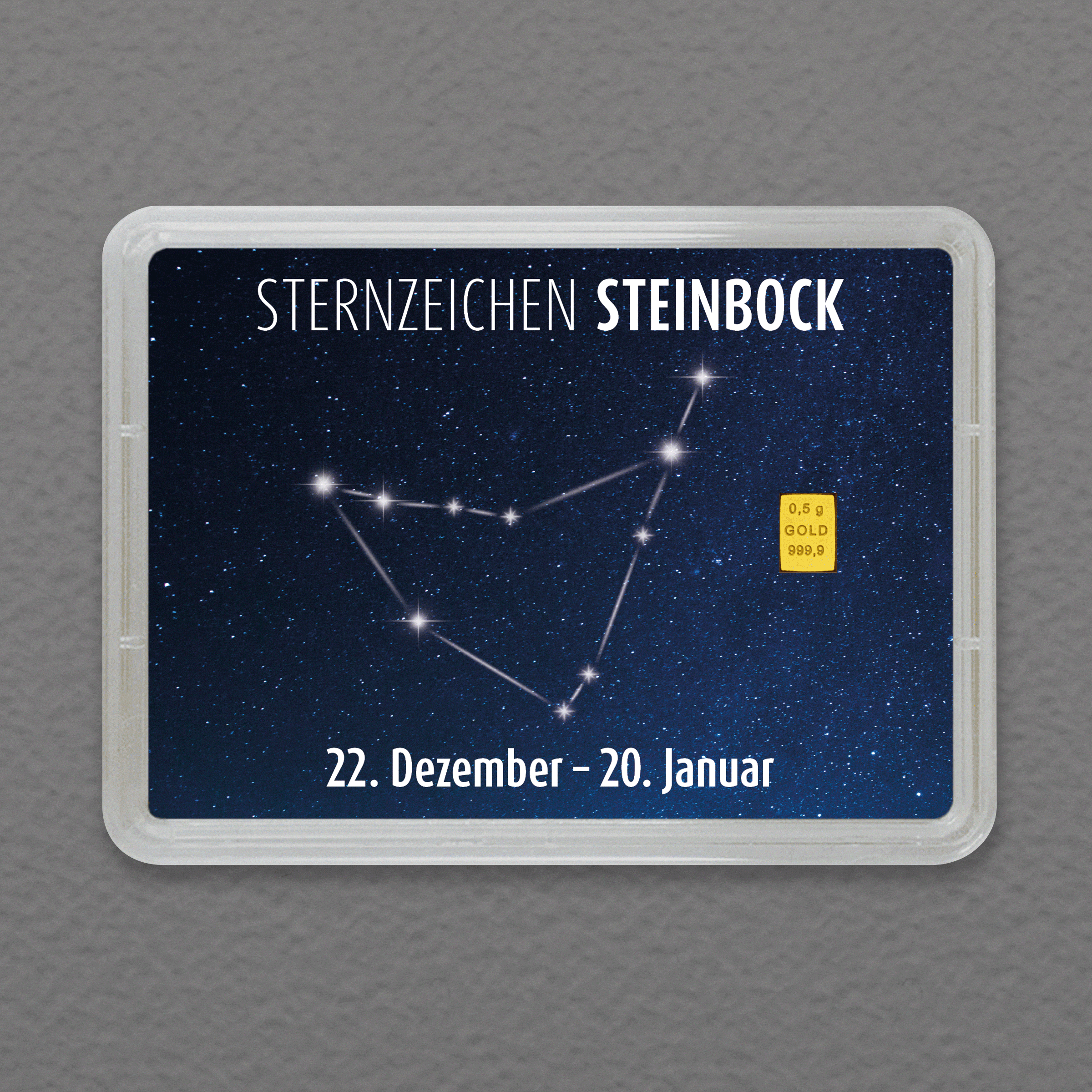 Goldbarren 0,5g "Sternzeichen: Steinbock" (Flip) 