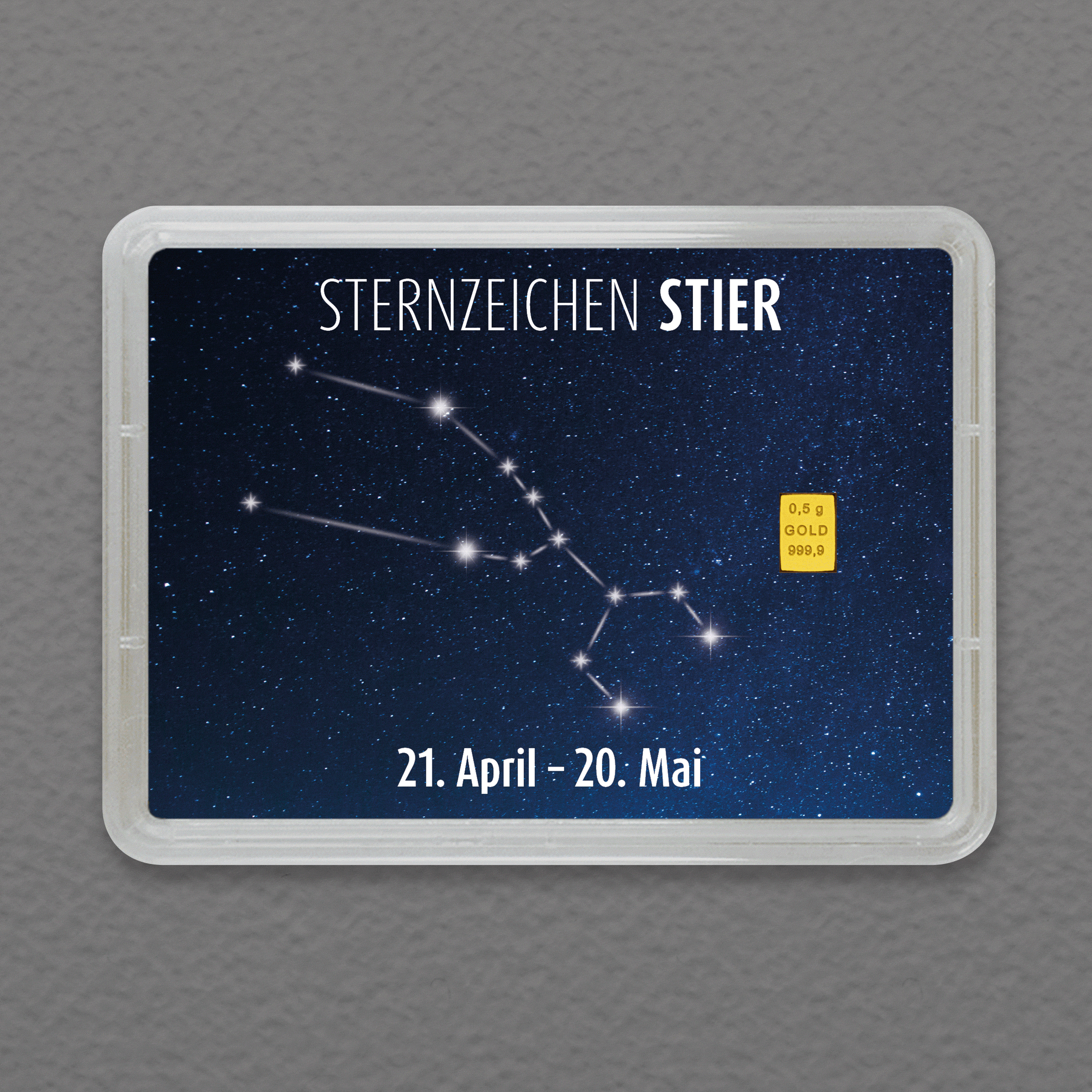 Goldbarren 0,5g "Sternzeichen: Stier" (Flip) 