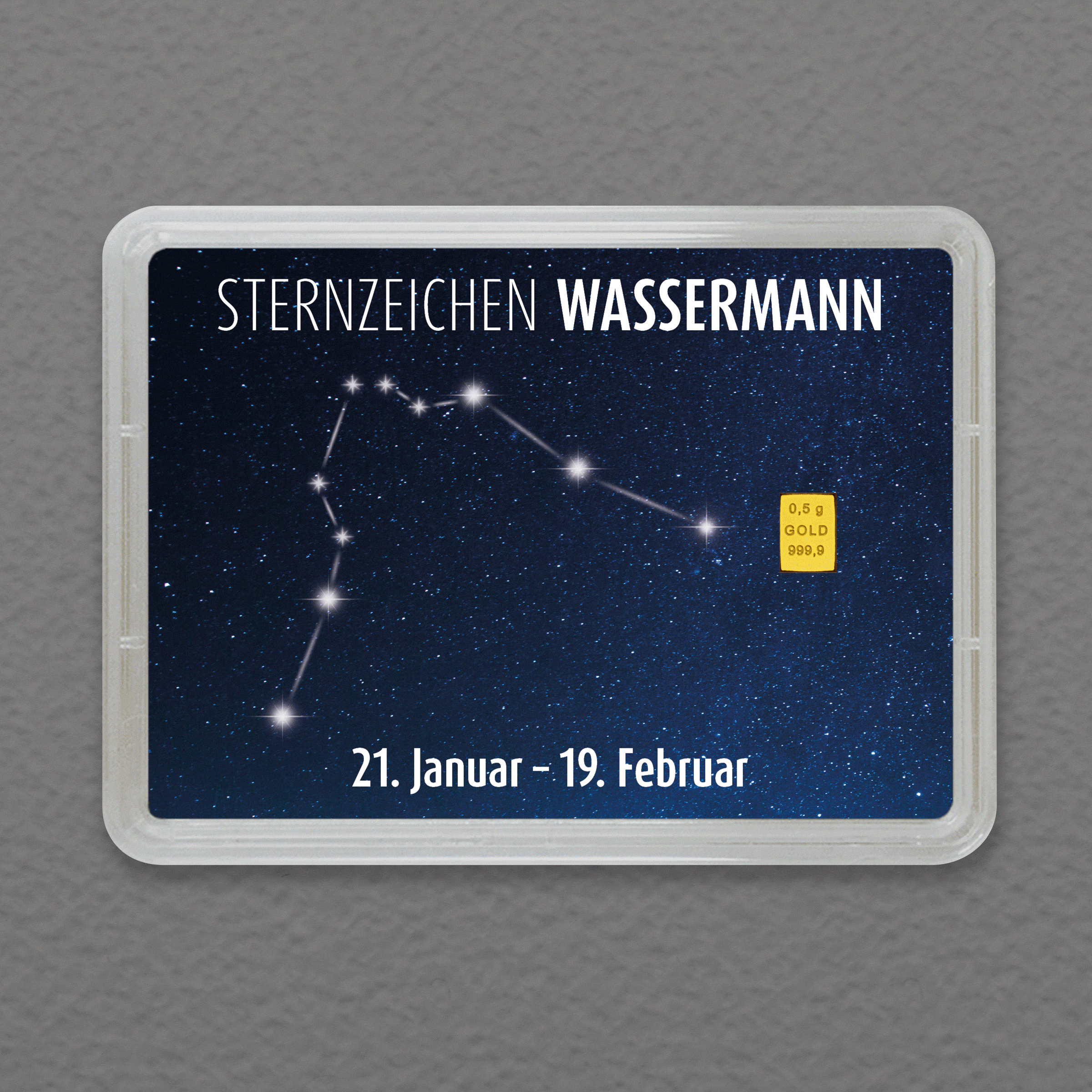 Goldbarren 0,5g "Sternzeichen: Wassermann" (Flip) 