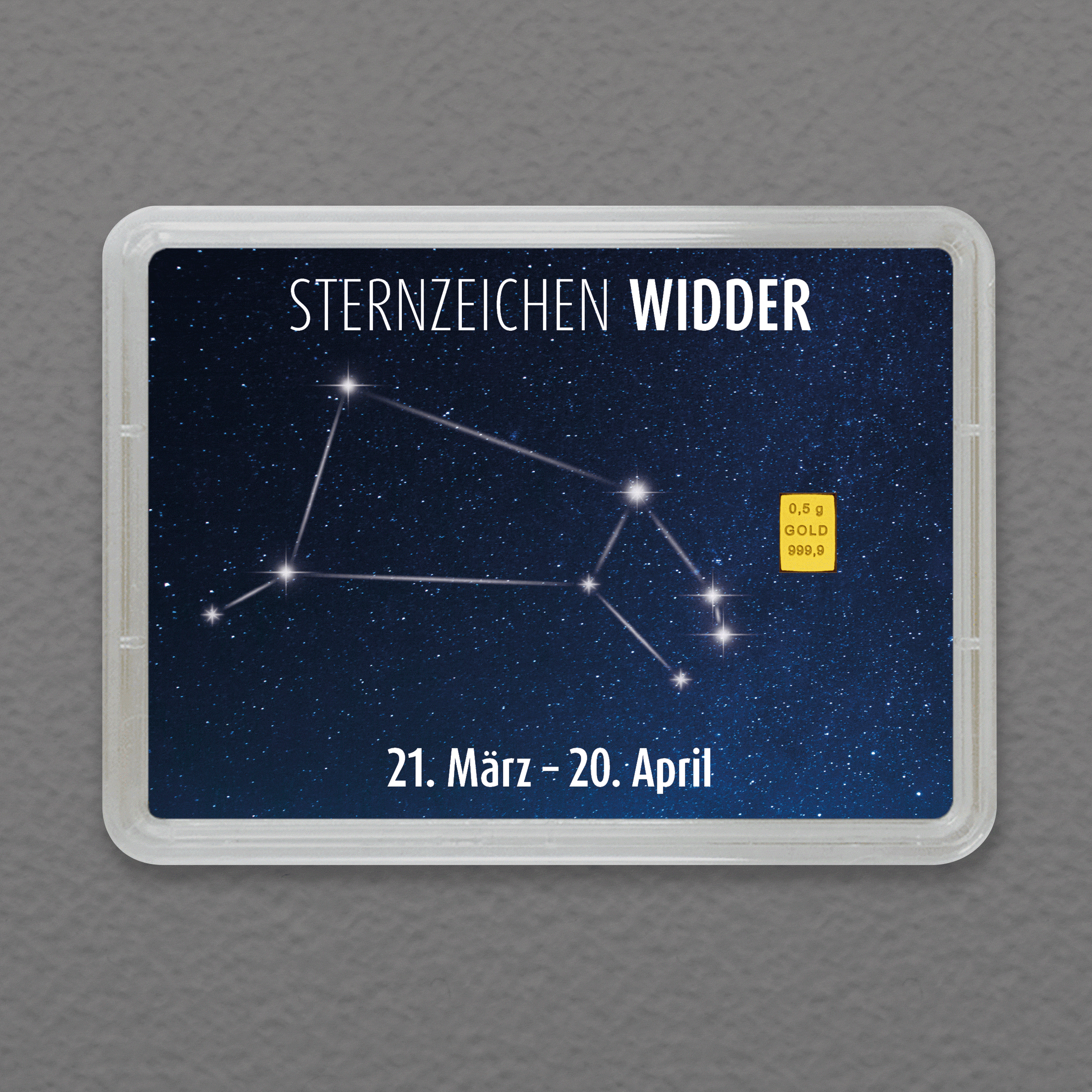 Goldbarren 0,5g "Sternzeichen: Widder" (Flip) 