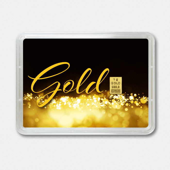 Goldbarren 1g "Gold statt Geld" (Flip) 