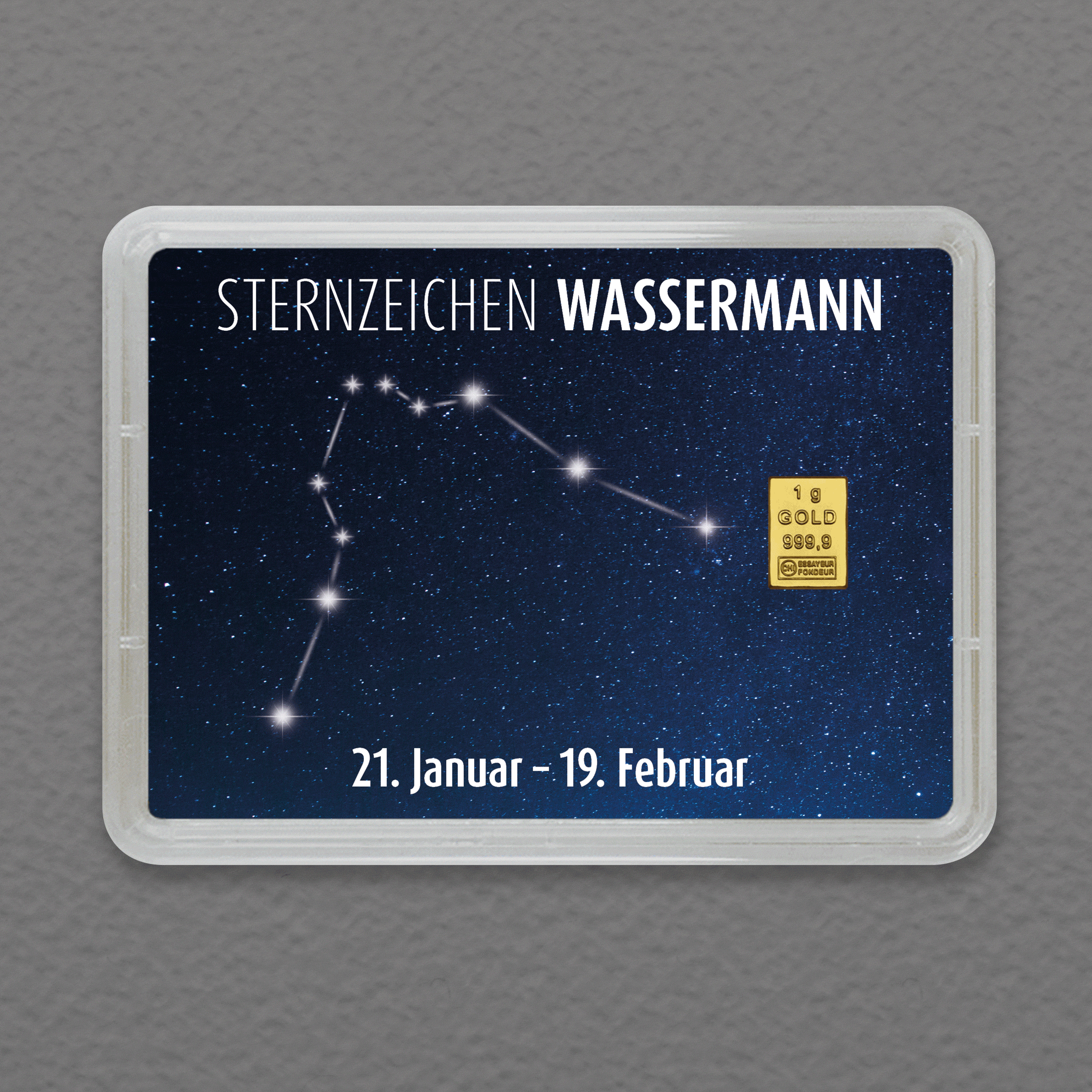 Goldbarren 1g "Sternzeichen: Wassermann" (Flip) 