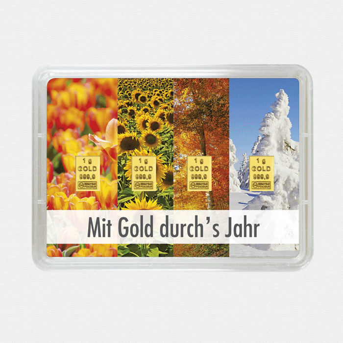 Goldbarren 4g "Mit Gold durchs Jahr" (Flip) 