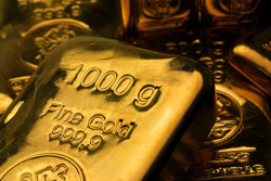 1000g Goldbarren gegossen