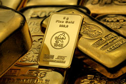 verschiedene Goldbarren