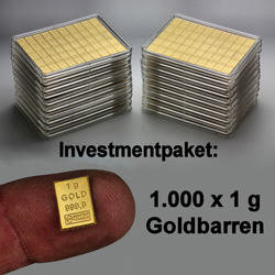 Goldtafel Investmentpaket 1.000 x 1g